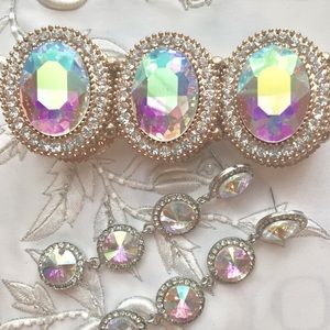 Quality crystal  ab rhinestone bracelet, earrings